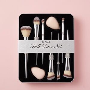 NWT Glitz & Glam Silver Bling 10 Piece Full Face‎ Makeup Brush Set